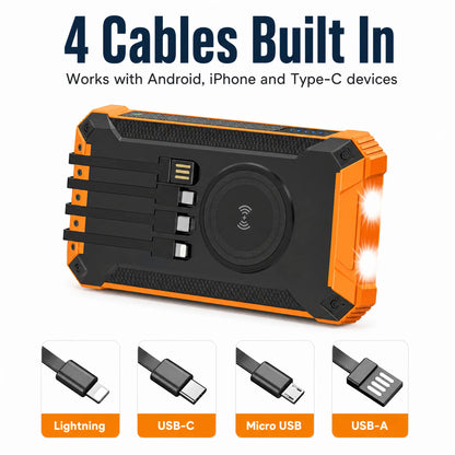 Four built-in cables: Lightning, USB-C, Micro USB and USB-A
