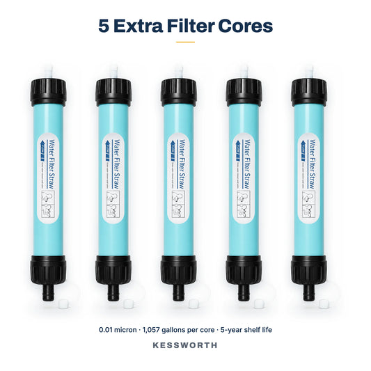 Five spare CLEARDRAW G1 filter cores, 0.01 micron, 1057 gallons each