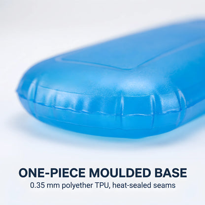 One-piece moulded base and heat-sealed seams in 0.35 mm polyether TPU